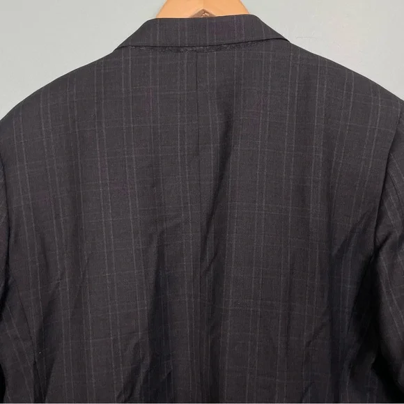 Brooks Brothers 1818 Regent Gray Charcoal Plaid Drago Wool Size 46/40 Suit Set